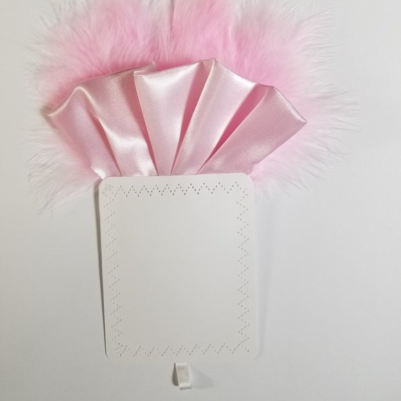 New - Pink Satin Ruffle & Feather Pocket Square Insert - Picture 4 of 7
